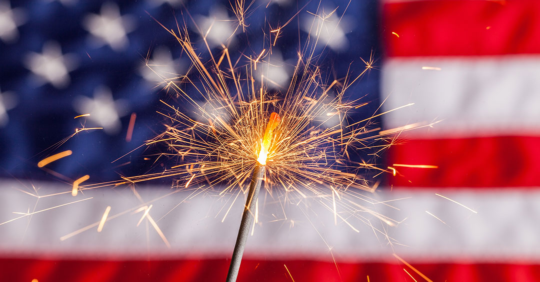 Fireworks & Flower on the Fourth of July